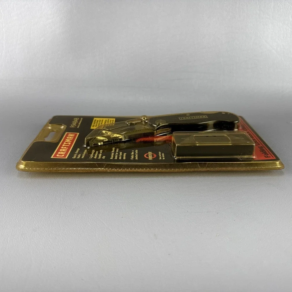 VTG Craftsman Black Anodized Folding Lock Back Utility Knife Box Cutter 94848